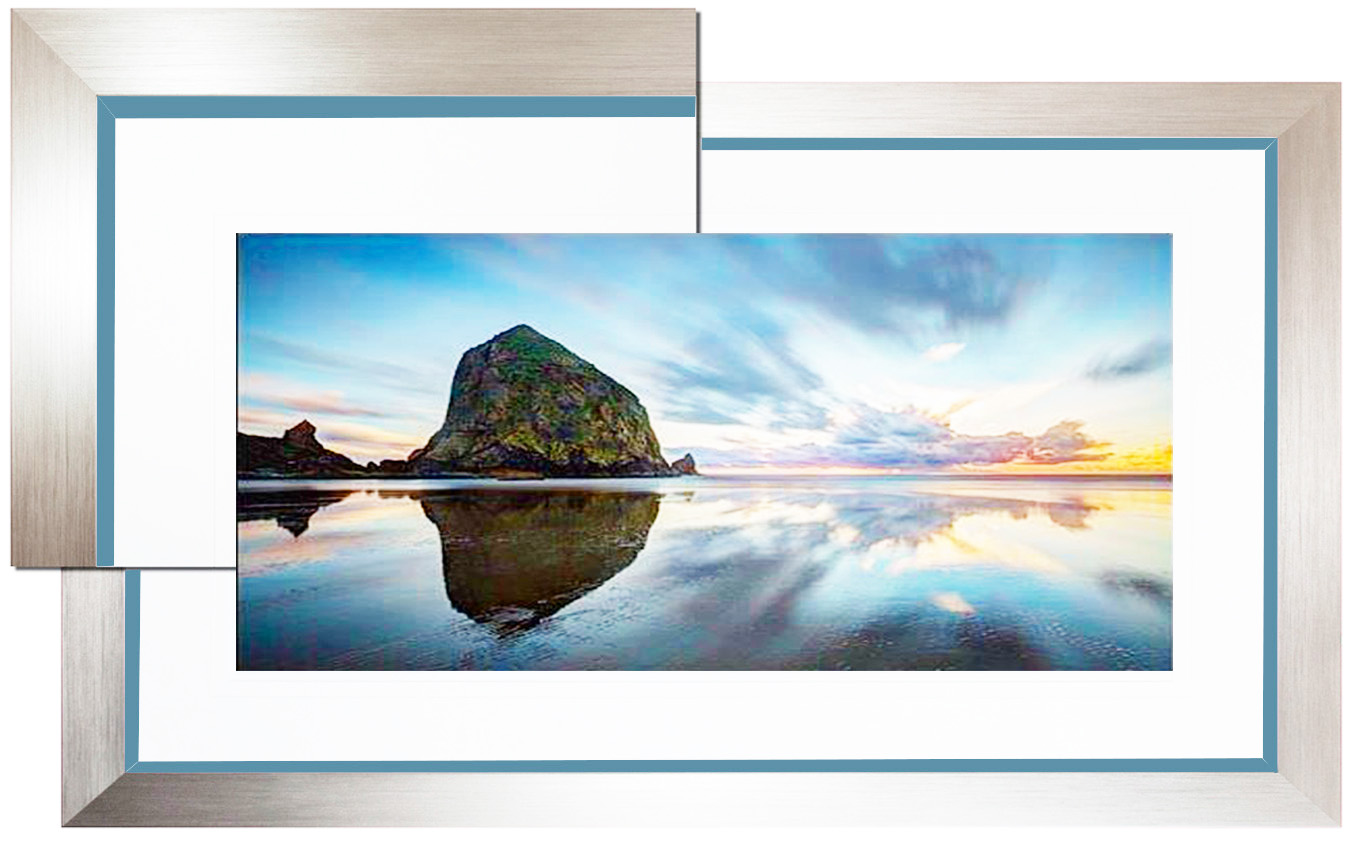 FP204 Wall décor art framed print seascape silver frame